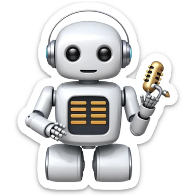 robot cartoon simple kid toy white innocent funny gudget chatGPT round adorable musical sticker