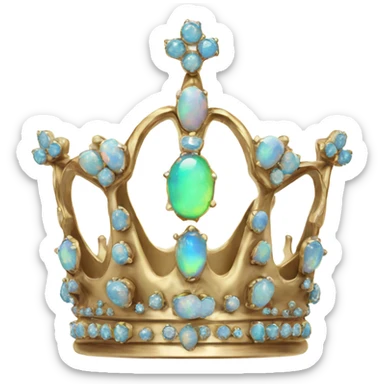 Crown with opal gemstones sticker