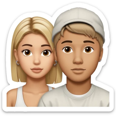 Justin bieber et hailey bieber ensemble voir tous le corps  sticker