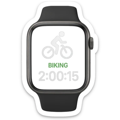 smartwatch con modalità attiva di bici che segna 2 ore di bici, REALISTICA 4K sticker