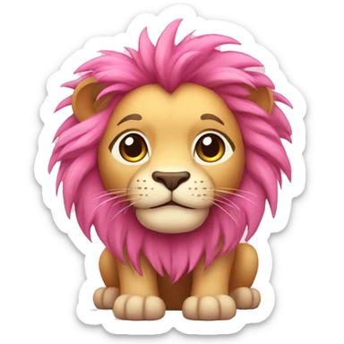 Pink Chibi Cartoon Lion sticker