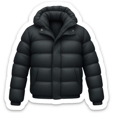 Black snow puffer jacket sticker