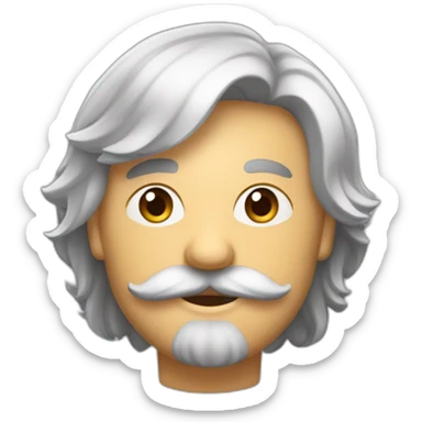 Homme au cheveux lisser sur le côté et avec une moustache carré sticker