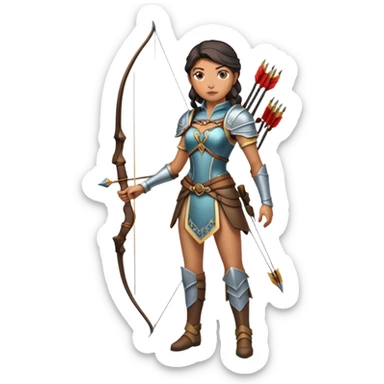 Archer Queen from Clash of Clans, full body, standing with bow sticker