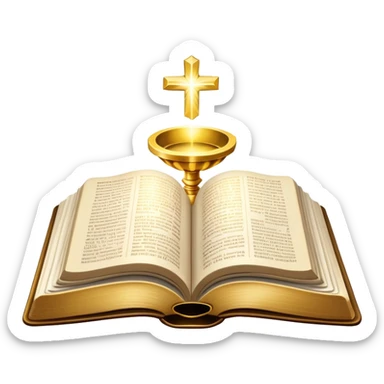 The Holy Bible Book Flipped Open With Glorious Divine Gold Shine beaming out of it  sticker