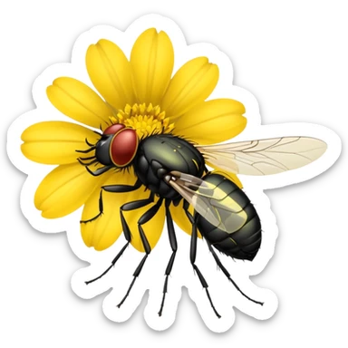 
fly on flower sticker