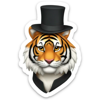 Tiger new years hat sticker