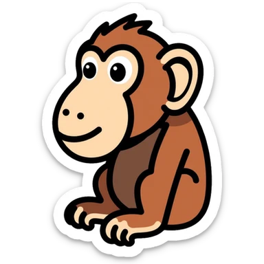 proboscis monkey with its distinctive large nose sticker