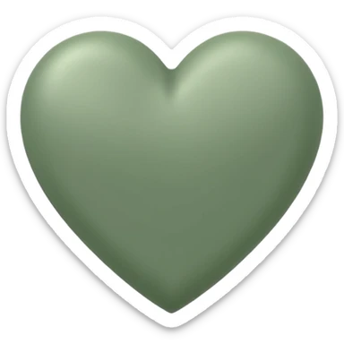 sage green heart sticker