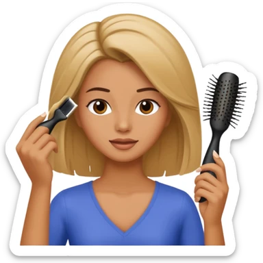 mujer peinandose en la peluqueria sticker