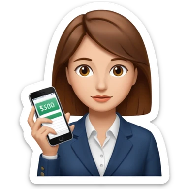 economist woman, brown hair, finance sticker