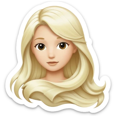 Platinum blonde hair sticker
