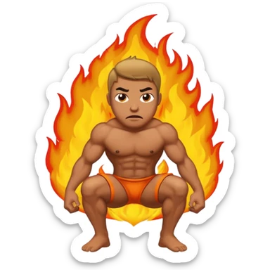 Man peeing fire sticker