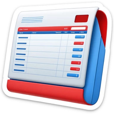fast invoice generator red blue sticker