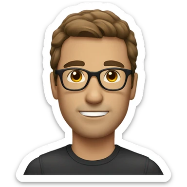 Man with Brown hair and Glases  sticker