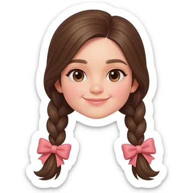 girl in braids bow sticker