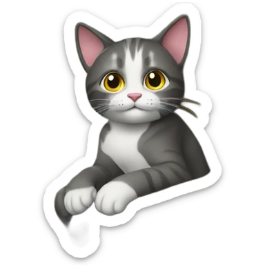 a cat is sitting on a tree sticker