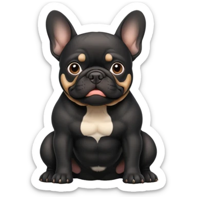 Bouledogue français noir  corps sticker