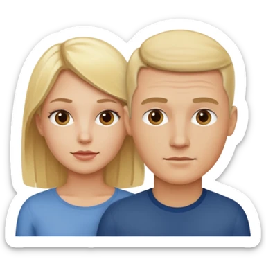 Two blonde women and a man with skin head  sticker