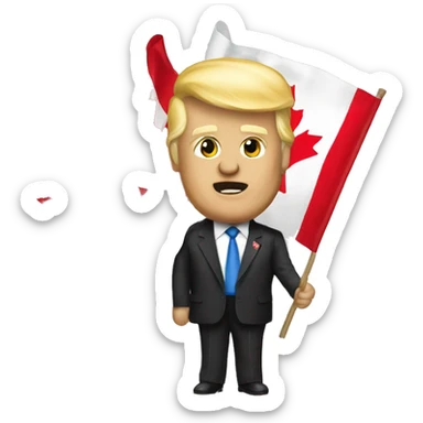 Donald trump with Canadian flag sticker