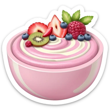 pastel pink and white smoothie bowl sticker
