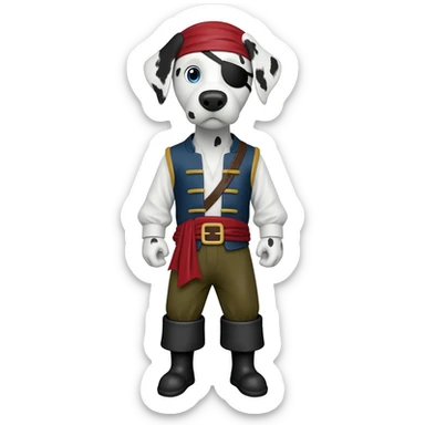 Pirate dalmatian with eye patch sticker