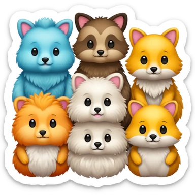 Cute animals sticker