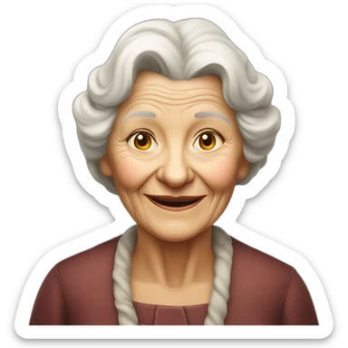Old latvian woman faintly smiling  sticker