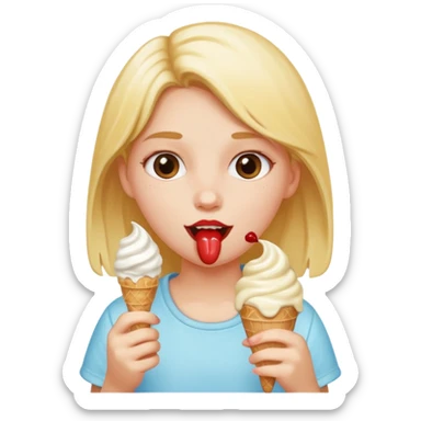 A girl eating ice cream  sticker