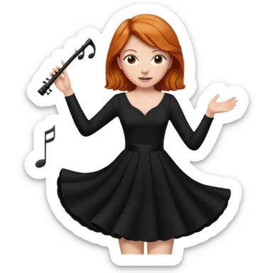 Ginger haired female conducting music sticker