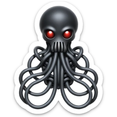 dark intertwined black wires forming a creature, wrapped in black rags and bondage straps, Giger-inspired sticker