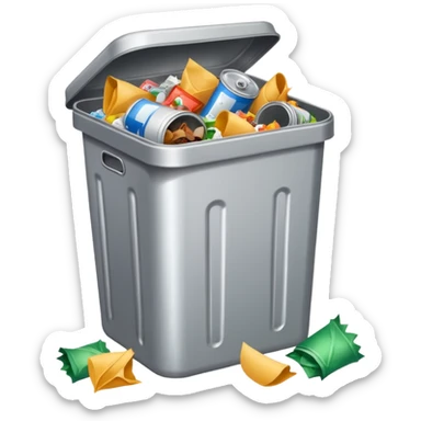 office trash tin sticker