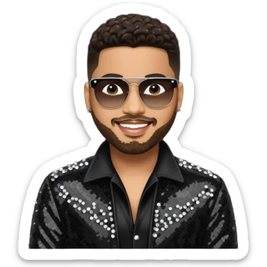 Al B Sure, R&B Singer with dark brown hair, black sequin outfit  sticker