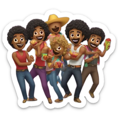 Amigos en una fiesta sticker