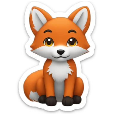 Fox plush sticker