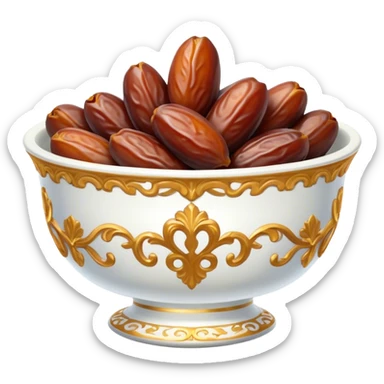 Bowl of dates in rococo style sticker