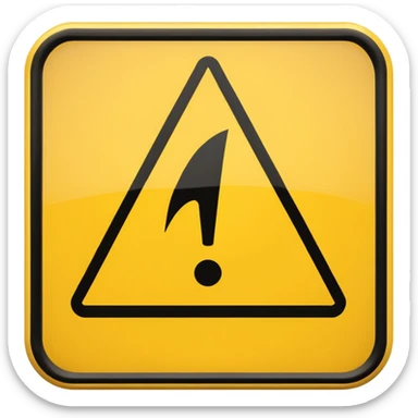 a large ⚠️ with tons of detailed lighting and attention to detail with no background sticker