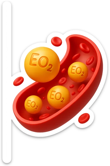 EMOJI STILE IPHONE 3D DI particelle di ormoni estrogeni che circolano in una vena umana sticker