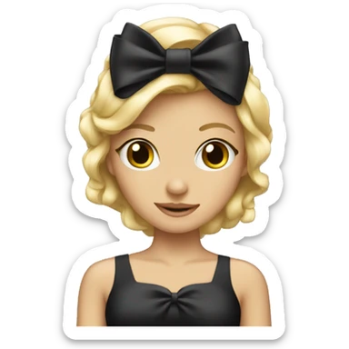 Black dress blonde princess bow sticker
