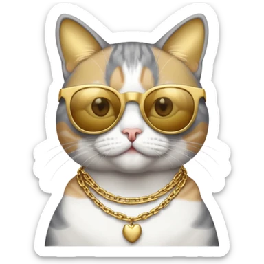 Rengi gri beyaz olaolan rapci kedi sticker