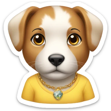 female animal with Yellow shirt and earrings sticker
