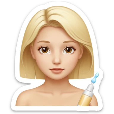 spa girl blonde hair cream on face sticker