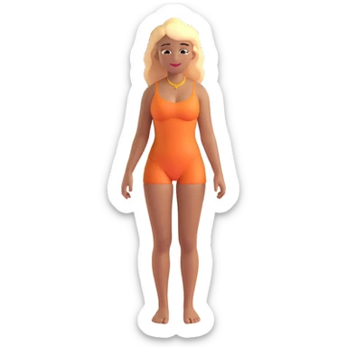 blonde woman with light brown skin, with the Atalaia Beach arches (Aracaju-SE, Brazil) in the background sticker