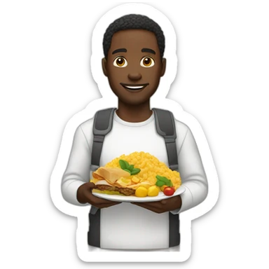 black man with food sticker