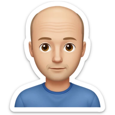 man casual clothes balding hairline sticker