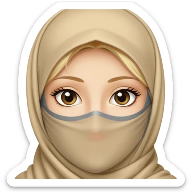 Blond girl wearing niqab long eyelashes  sticker