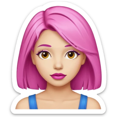 woman Pink lips, deifferent hair. sticker