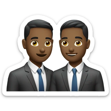 two young businessmen talking sticker