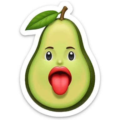 Un aguacate con labios grandes  sticker