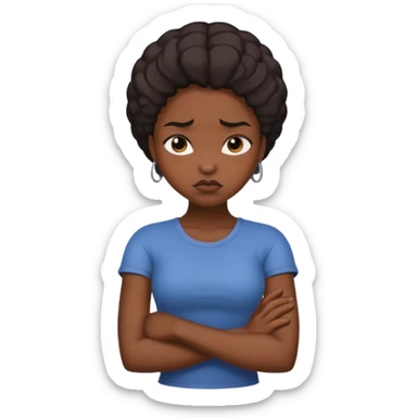 Black girl arms crossed pouting sticker